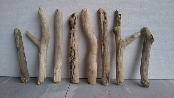 ハンドメイド・アンティーク素材の定番・流木全長20～28ｃｍの8本セット❧ 1枚目の画像