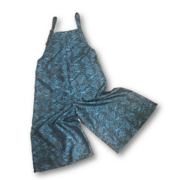 85 Oshima Tsumugi Remake Salopette褲子（黑色x藍色） 第1張的照片