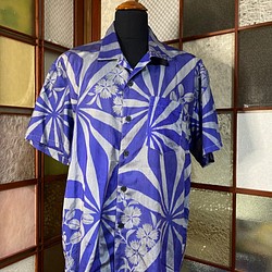 着物リメイク　メンズアロハシャツ　正絹　和柄 1枚目の画像