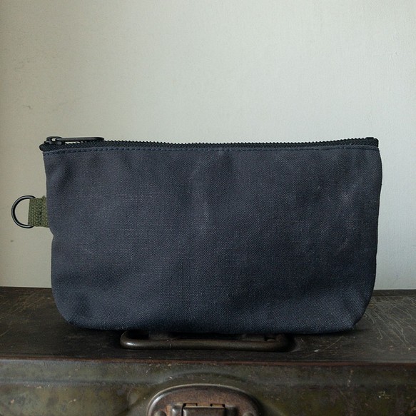 Vintage UK military canvas zip pouch (Navy Blue) 02 第1張的照片
