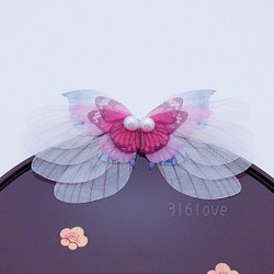 [新訂單定制]蝴蝶蝴蝶仙子翅膀珍珠架耳環防過敏婚禮婚禮仙子 第1張的照片