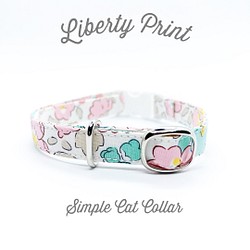 猫 犬 首輪 リバティプリント × Betsy ピンク 花柄 プレゼントにおすすめ♫ 1枚目の画像