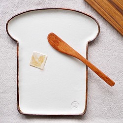 バター付き食パン皿(大) 浅め 1枚目の画像