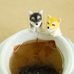 フルハウス - ブラックShiba Inu Cup  -  Shiba Inuティーバッグスタンド 1枚目の画像