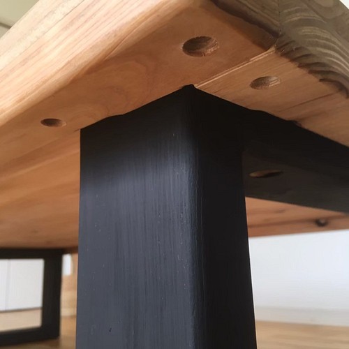 国産杉の無垢材 カフェ風ダイニングテーブル サイズカラーオーダー可能 