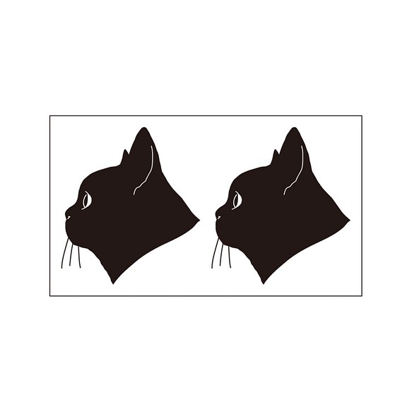 ステッカー 猫の横顔 2片 シール ステッカー Puikko 通販 Creema クリーマ ハンドメイド 手作り クラフト作品の販売サイト
