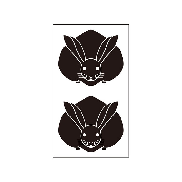 家族徽章貼紙正宗兔子，小號（2件） 第1張的照片
