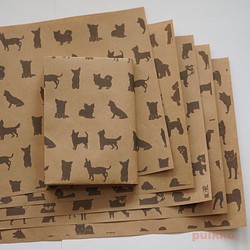 紙製ブックカバー　犬のシルエット 1枚目の画像