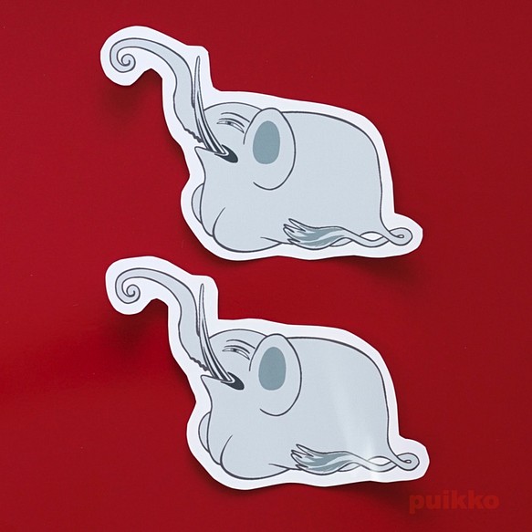 吸着シール　伊藤若冲「象と鯨図屏風」象（2枚セット） 1枚目の画像
