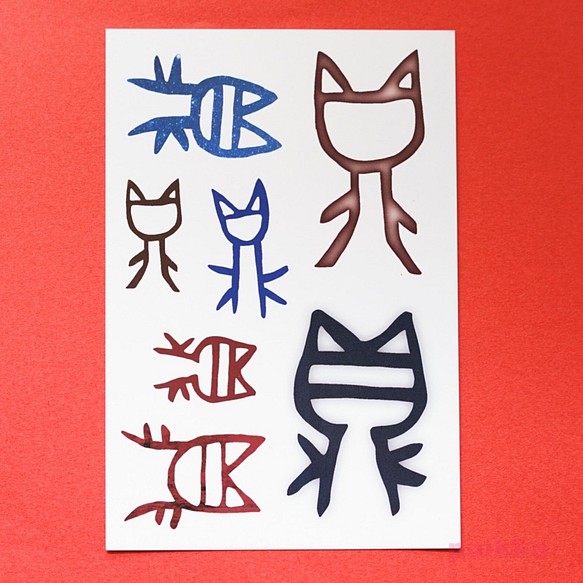 猫っぽい古代文字　タトゥーシール 1枚目の画像