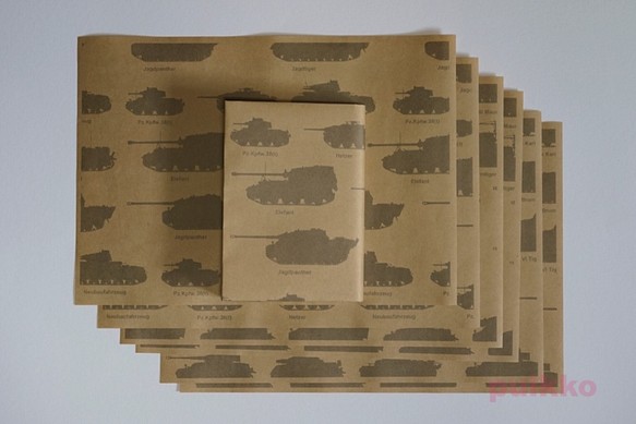 紙製ブックカバー　ドイツ戦車 1枚目の画像