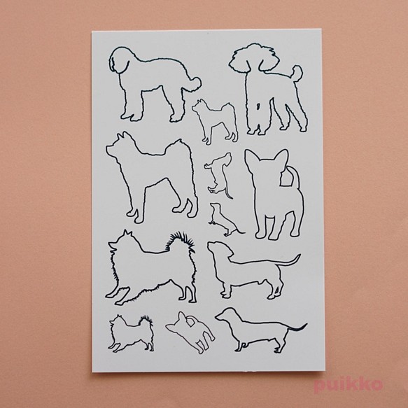 犬・線画　タトゥーシール 1枚目の画像