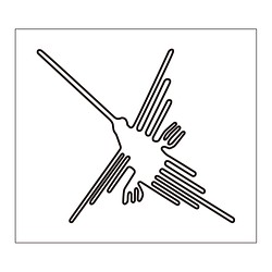 ステッカー　ナスカの地上絵・ハチドリ・大 1枚目の画像