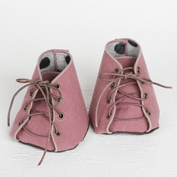 【ダッフィー＆シェリーメイコスチューム】靴　くつ　ピンク　ブラックドット柄　Sサイズコスチューム 1枚目の画像