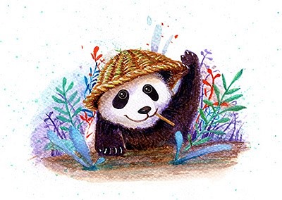 流浪熊貓明信片 第1張的照片