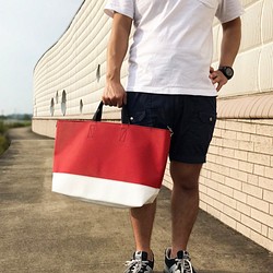 sanpo 赤　ボストンバッグ(馬革) ハンドバッグ 【人気ショップが最安値挑戦！】