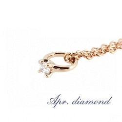 【レーザー刻印可能】4月ダイヤモンド 316L ベビーリング ネックレス ピンクゴールド 1枚目の画像