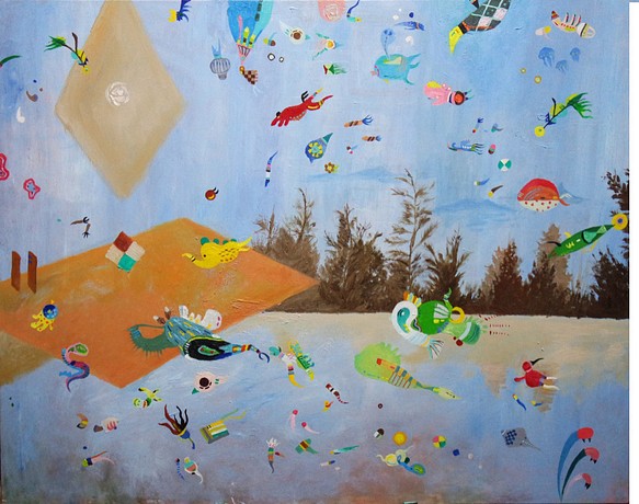 [祕密XXX花園] 怪奇海生館ocean aquarium    油畫oil color painting/裝飾/壁掛 第1張的照片