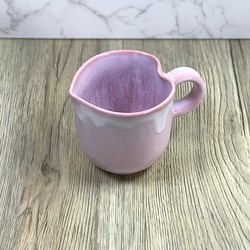 萩焼 ハート マグカップ ピンク 1枚目の画像