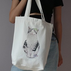 黑白貓/環保袋/帆布包 第1張的照片