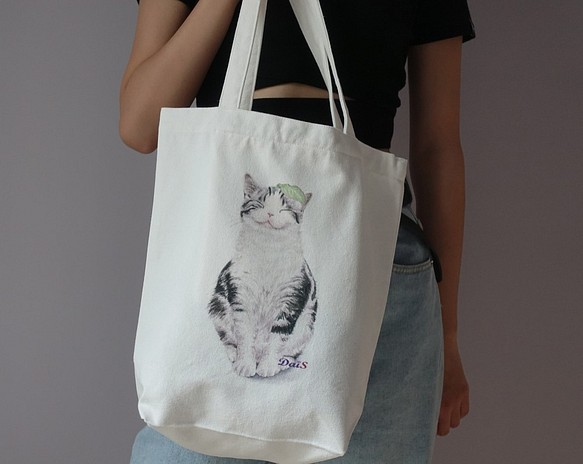 黑白貓/環保袋/帆布包 第1張的照片