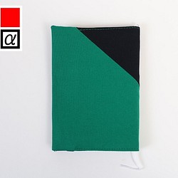 帆布のブックカバー（グリーン＆ブラック） 1枚目の画像