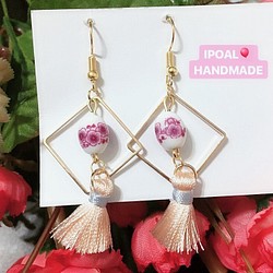 IPOAL⭐️HANDMADE  Floral & Tassels earrings 第1張的照片
