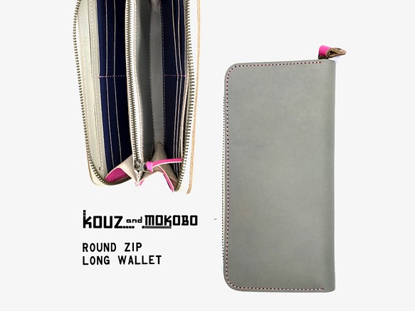 ▲ROUND酷女孩流行的顏色“ Round Zip Long Wallet”智能手機也可以！ （RZW-HHNN-HPP-P）Ⅲ 第1張的照片