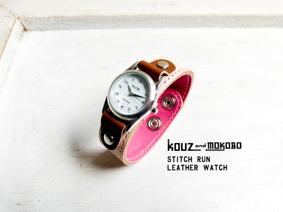 ▲STITCH，今天為我裝飾…♡女士彩色“ Stitch Run手錶”易讀錶盤（SRW-WPB-PS） 第1張的照片