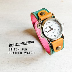 ▲STITCH綠松石連衣裙“ Stitch Run Watch”易於閱讀的錶盤（SRW-TPC-HA） 第1張的照片