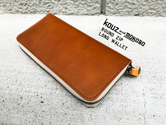 ▲ROUND成人休閒傳統“ Round zip long wallet”智能手機也可以！ （RZW-BNRT-OGC-O）Ⅱ 第1張的照片