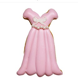 【10袋】ドレスのアイシングクッキー(カラーバリエーション可能) 1枚目の画像
