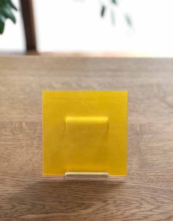 DIY建築素材　半透明プラスチック板　FRP  10cm　月色（半透明黄色）　カット済 1枚目の画像