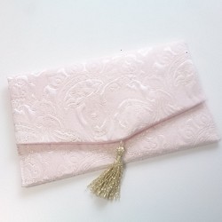 【サンプル品】タッセル付き ふくさ 袱紗～ピンク×ベビーピンク～ 1枚目の画像