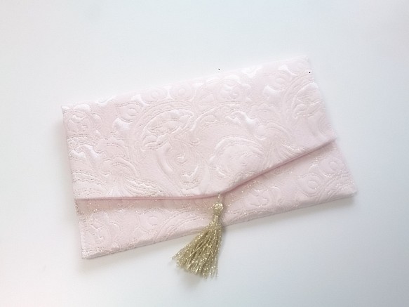 【サンプル品】タッセル付き ふくさ 袱紗～ピンク×ベビーピンク～ 1枚目の画像