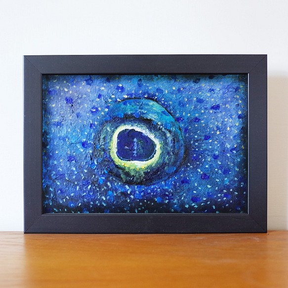 藍副七夕魚的眼睛 油畫 F 1號 含框尺寸約26*19cm 第1張的照片