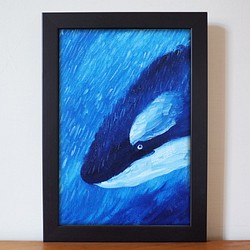 動物#16 虎鯨 油畫 F 1號 含框尺寸約26*19cm 第1張的照片