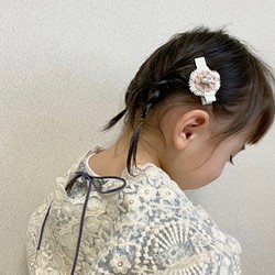 水引＊[送料無料]子供用ヘアクリップ/オーダー可能/レースをあしらった