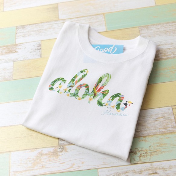 名入れok Aloha ハワイ お名前 Tシャツ お揃いコーデに アロハ ハワイアン T007 子供服 Pieni Label 通販 Creema クリーマ ハンドメイド 手作り クラフト作品の販売サイト