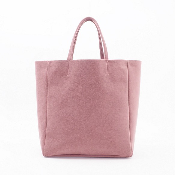 &lt;庫存銷售&gt; 輕便絨面革手提包 L（粉紅色）/人造革（Alcantara）/HB016 第1張的照片