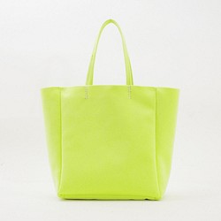 &lt;庫存銷售&gt; 淺絨面革手提包2（熒光檸檬綠）/人造革（Alcantara）/HB032 第1張的照片