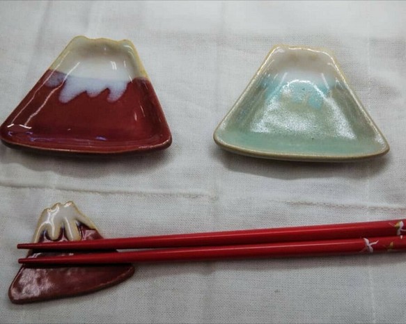 富士山豆皿　二枚セット 1枚目の画像