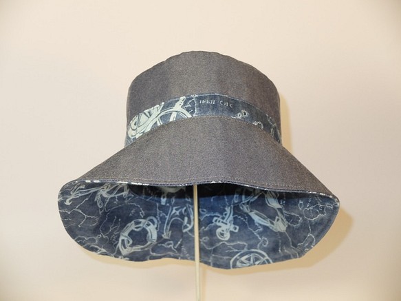 遮陽漁夫帽 /  一頂雙面 / 採用「丹寧布 & 100%棉布」製作 第1張的照片