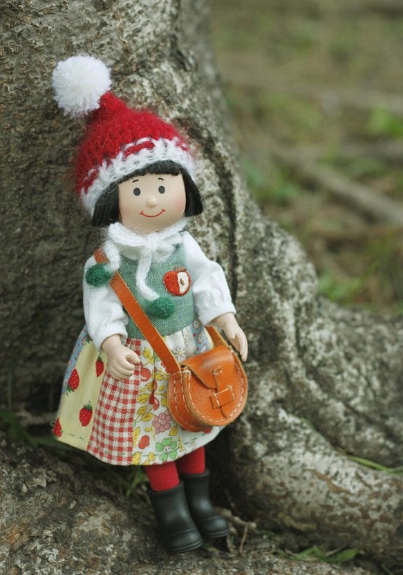 小頭娃尺寸可戴手工編織聖誕限定精靈娃帽 第1張的照片