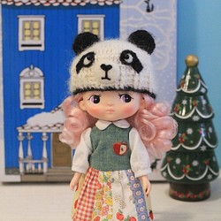 Holala尺寸手工編織熊貓娃帽 第1張的照片