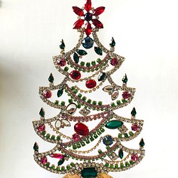 ◆チェコヴィンテージガラス◆ クリスマスツリー 1枚目の画像