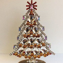 ◆チェコヴィンテージガラス◆ クリスマスツリー 1枚目の画像