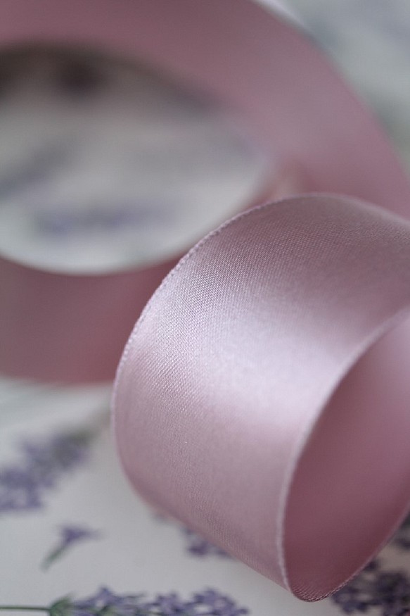 法國製造的絲帶狀雙緞玫瑰粉40毫米寬度 第1張的照片