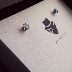 水鑽耳飾<冰晶藍>_奧地利進口水晶鑽石元素_極度簡單風 第1張的照片