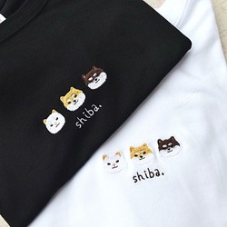 ビッグシルエット 柴犬刺繍tシャツ ホワイト ブラック メンズ レディース トップス 大人 Tシャツ カットソー ししゅう Kabu 通販 Creema クリーマ ハンドメイド 手作り クラフト作品の販売サイト